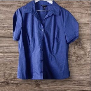 GEORGE EUC WOMENS BLUE STRIPE TOP BLOUSE SHIRT SIZE XL 16 18